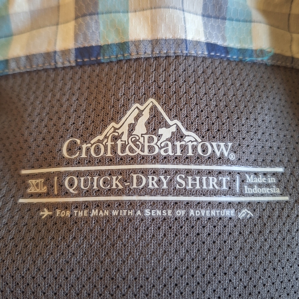 Croft & Barrow Blue Gray Casual Button Down Shirt Size XL Very Good Condition - Picture 3 of 3